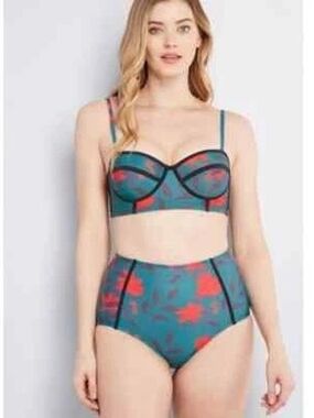 Modcloth Pippa High Waisted Bikini Size M